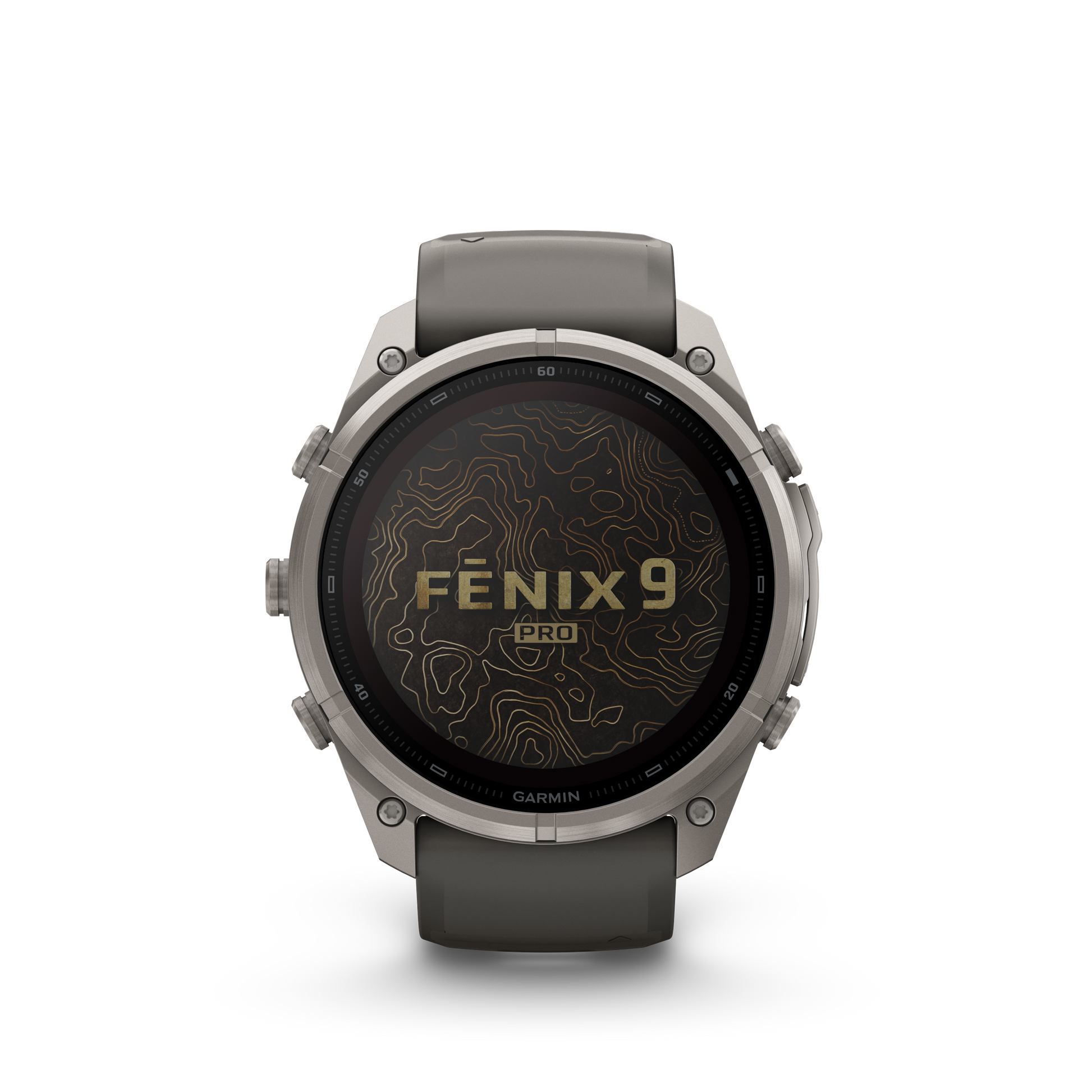 Garmin Fenix 9 Pro Solar smartwatch, 51mm titanium case with gray and silver silicone band