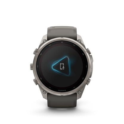 Garmin Fenix 9 Pro Solar 51mm titanium smartwatch with gray and silver silicone band