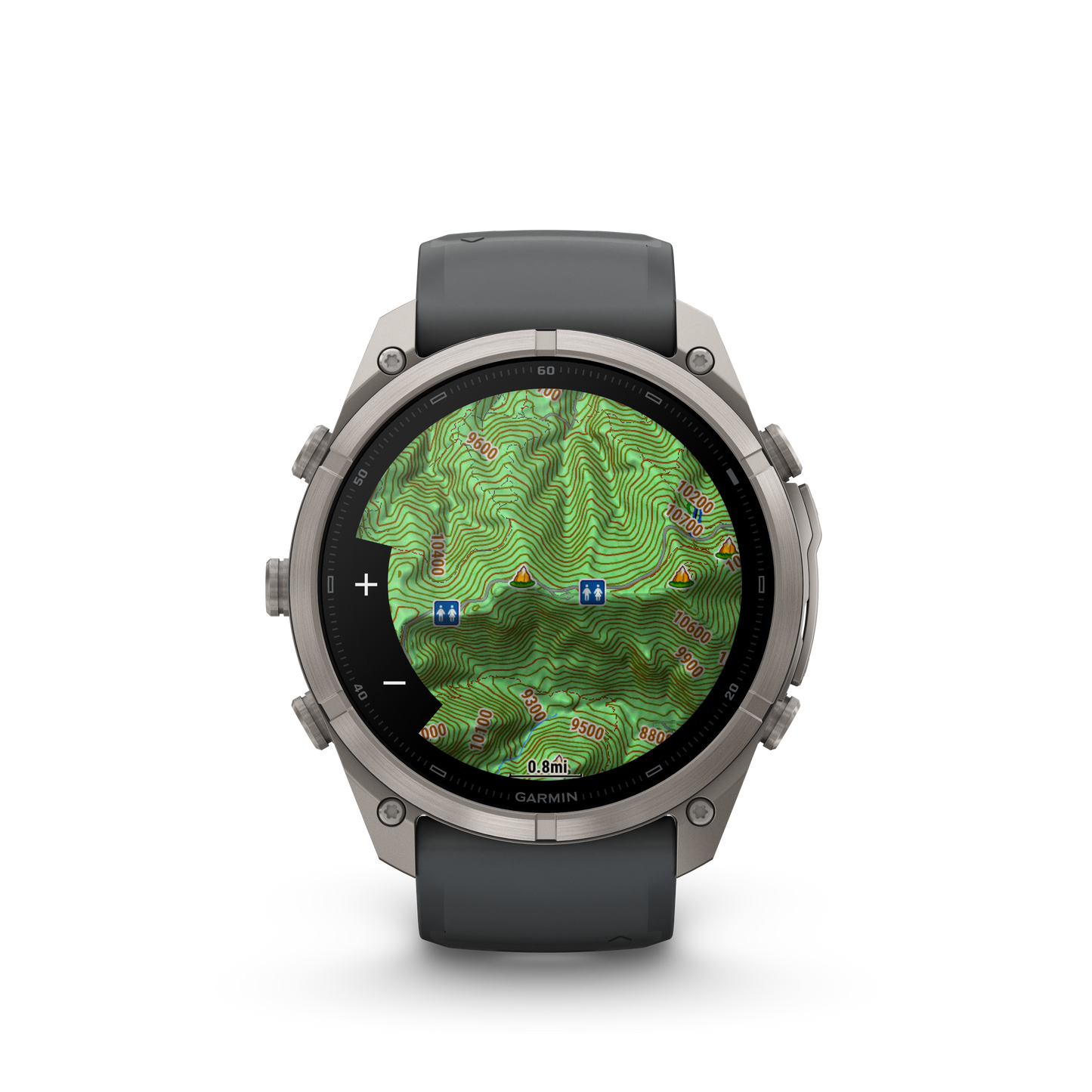 Garmin Fenix 9 Pro AMOLED 51mm titanium smartwatch with graphite and black silicone band