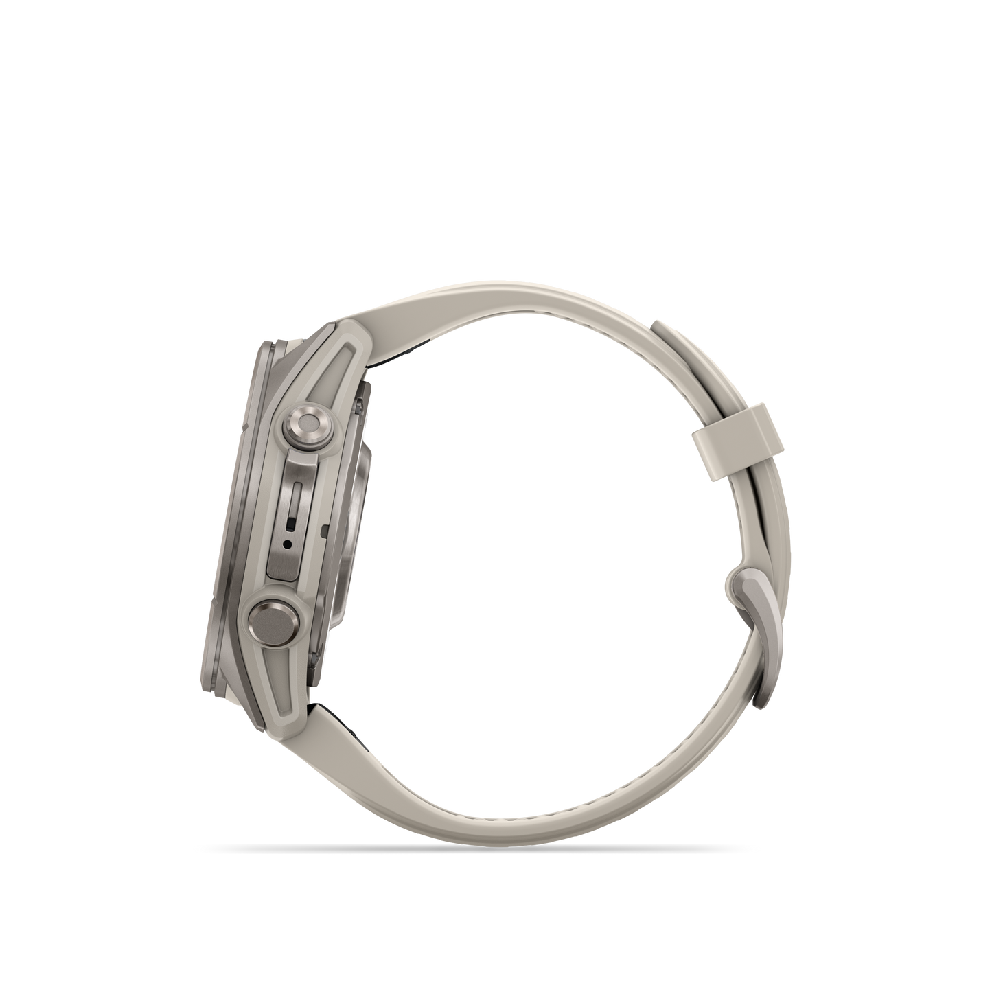 Garmin Fenix 9 AMOLED smartwatch, 43mm titanium case with gray silicone band