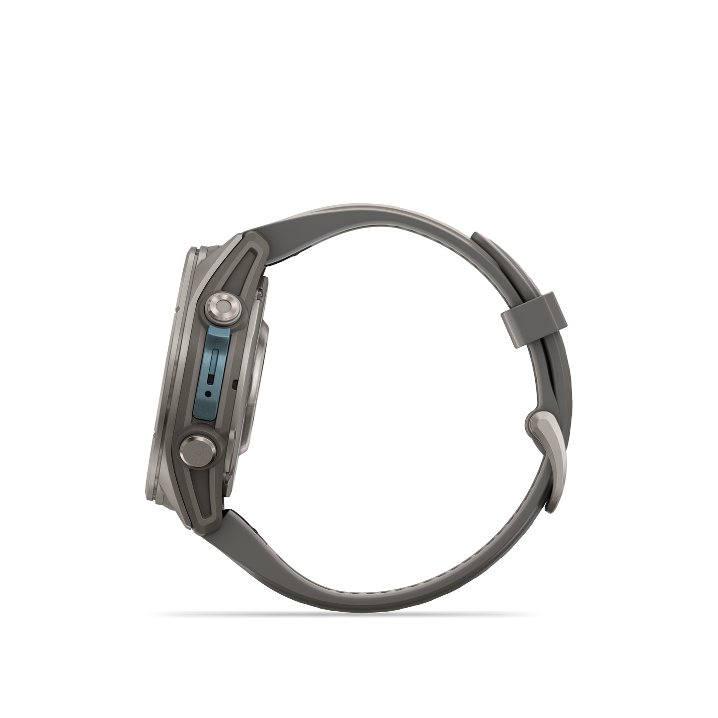 Garmin Fenix 9 AMOLED smartwatch, 43mm titanium case with gray silicone band