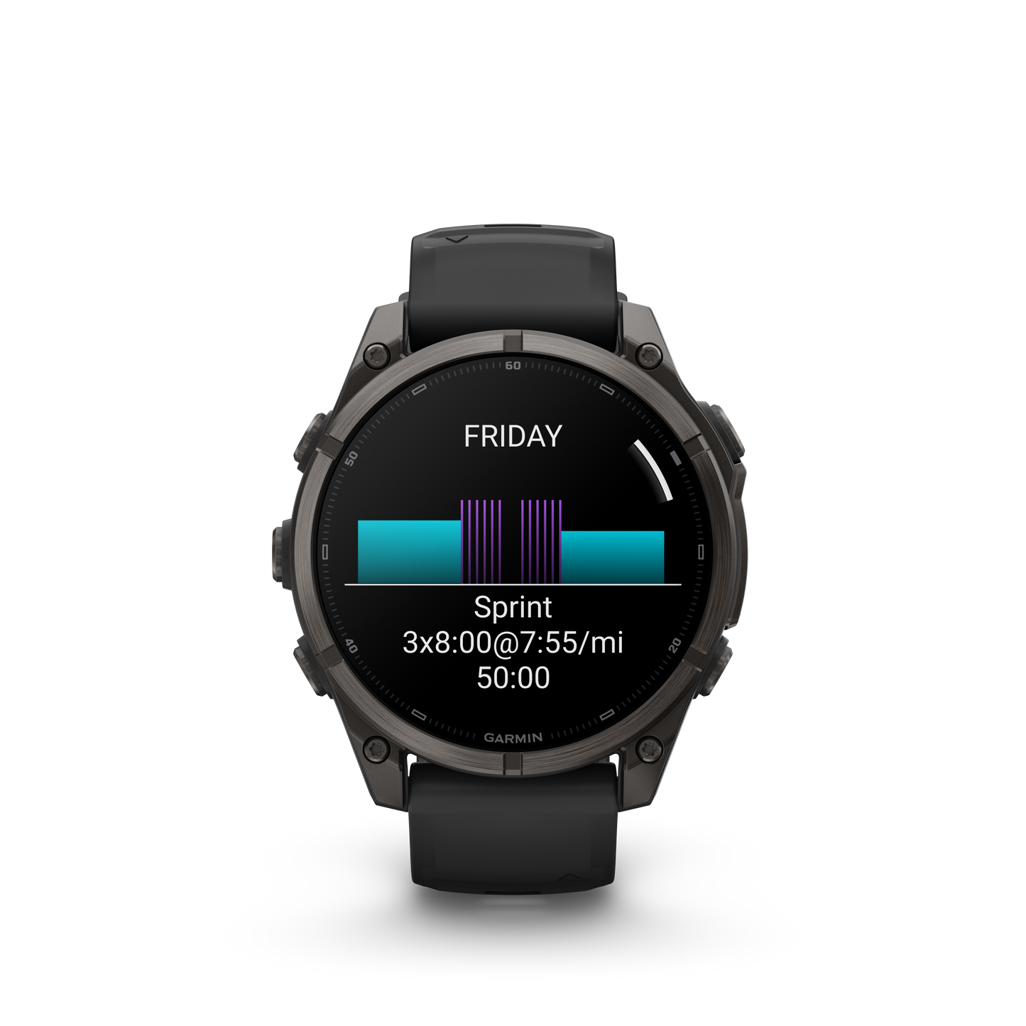 Garmin Fenix 9 AMOLED smartwatch, 47mm DLC titanium case with black silicone band