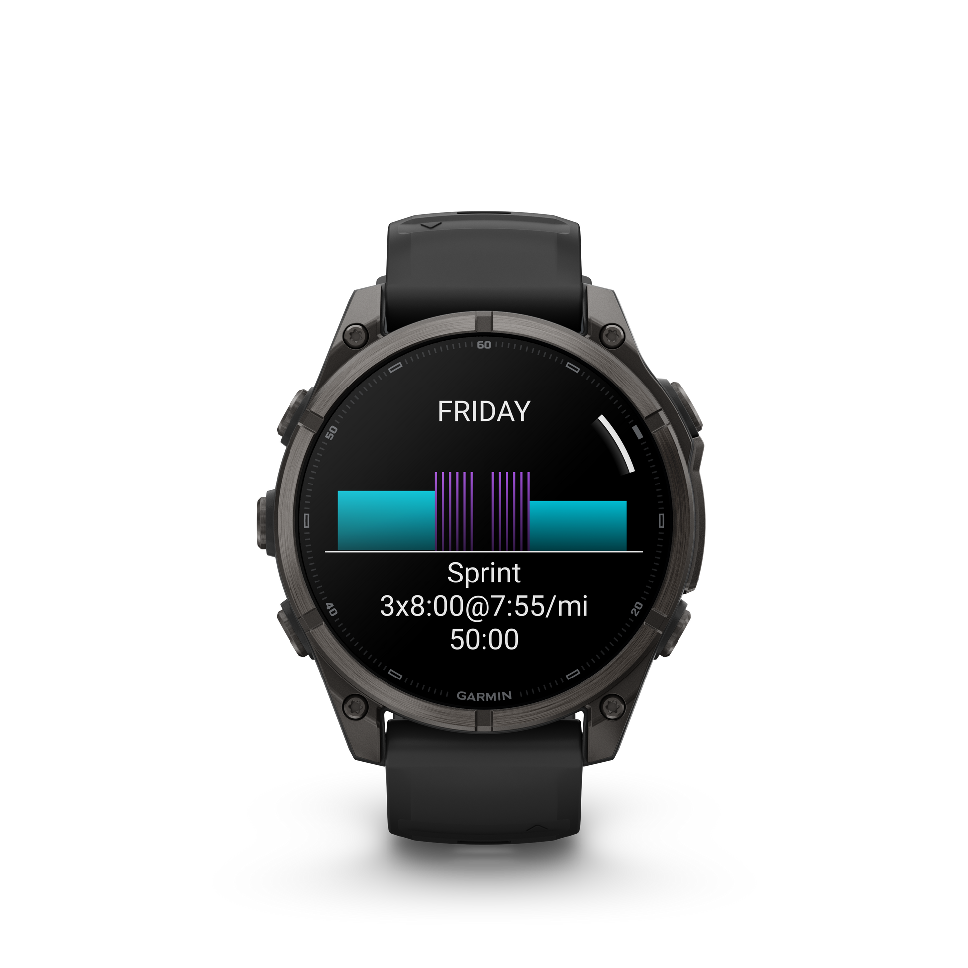 Garmin Fenix 9 AMOLED smartwatch, 47mm DLC titanium case with black silicone band