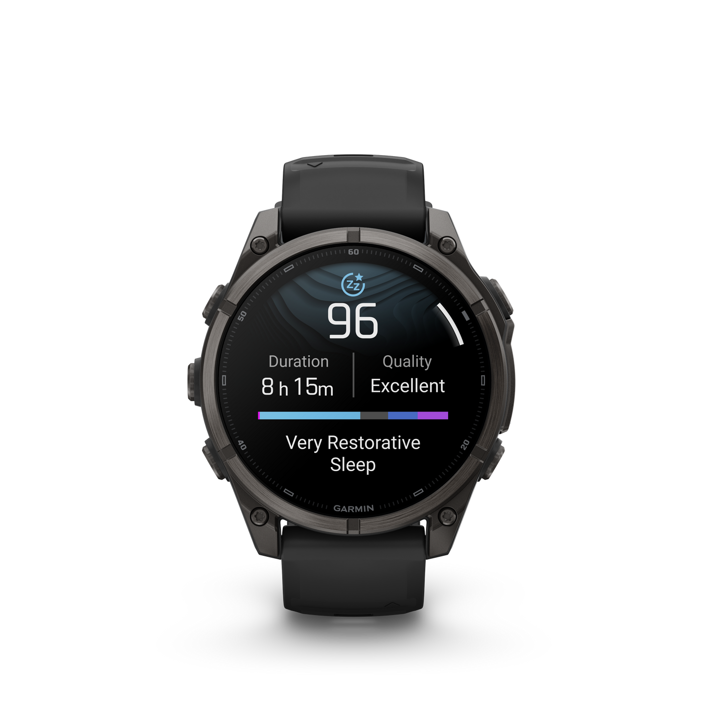 Garmin Fenix 9 AMOLED 47mm DLC Titanium smartwatch with black silicone band