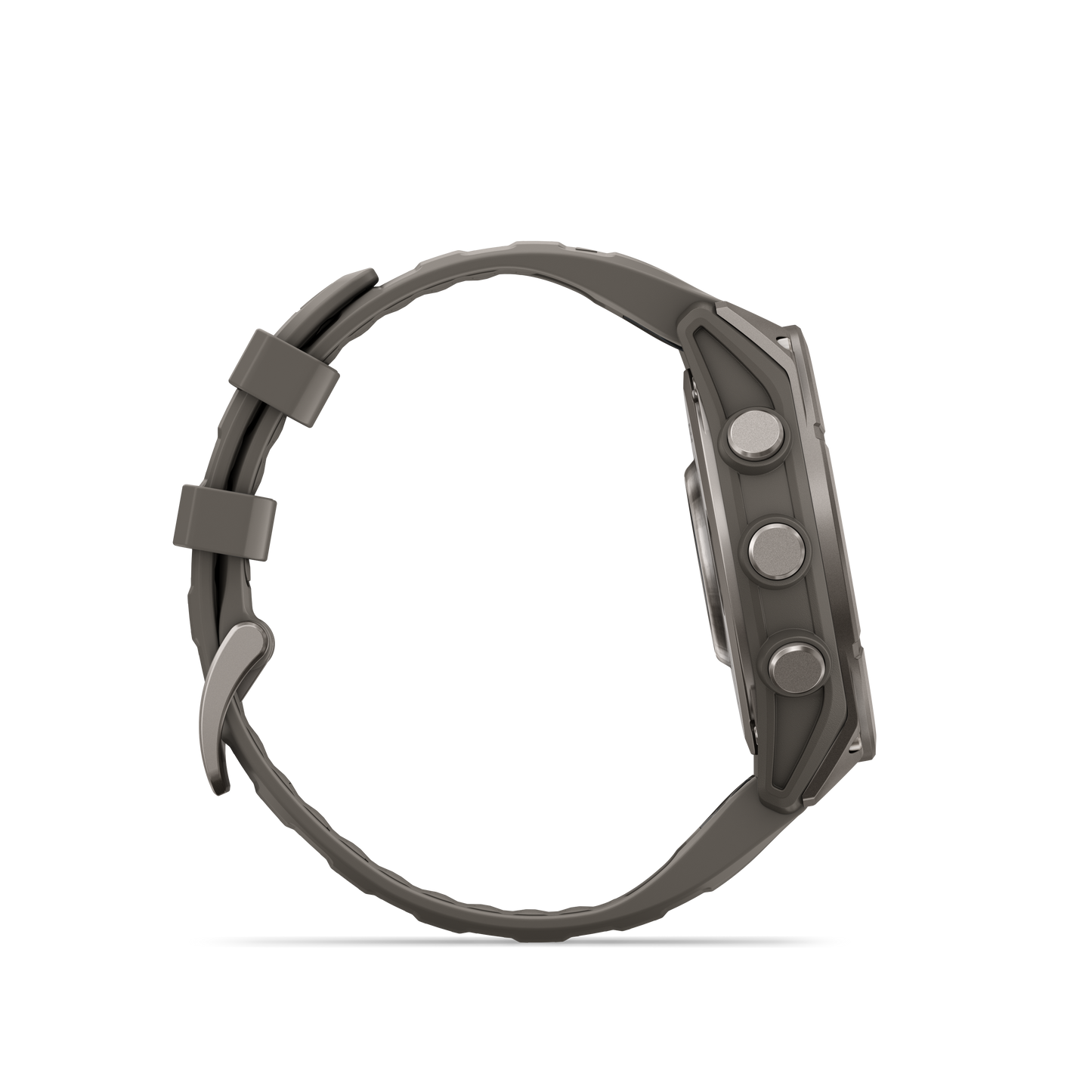 Garmin Fenix 9 AMOLED 47mm titanium smartwatch with gray silicone band