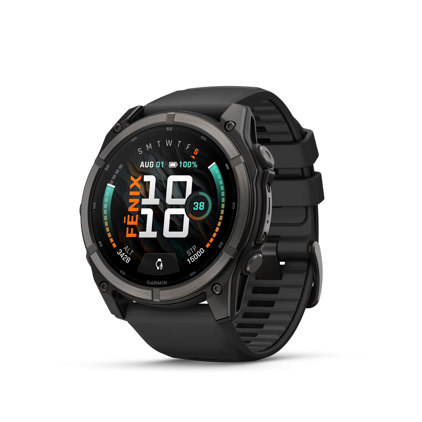 Garmin Fenix 9 AMOLED, (51mm), DLC Titanium w/ Black Silicone Band (010-04763-10)