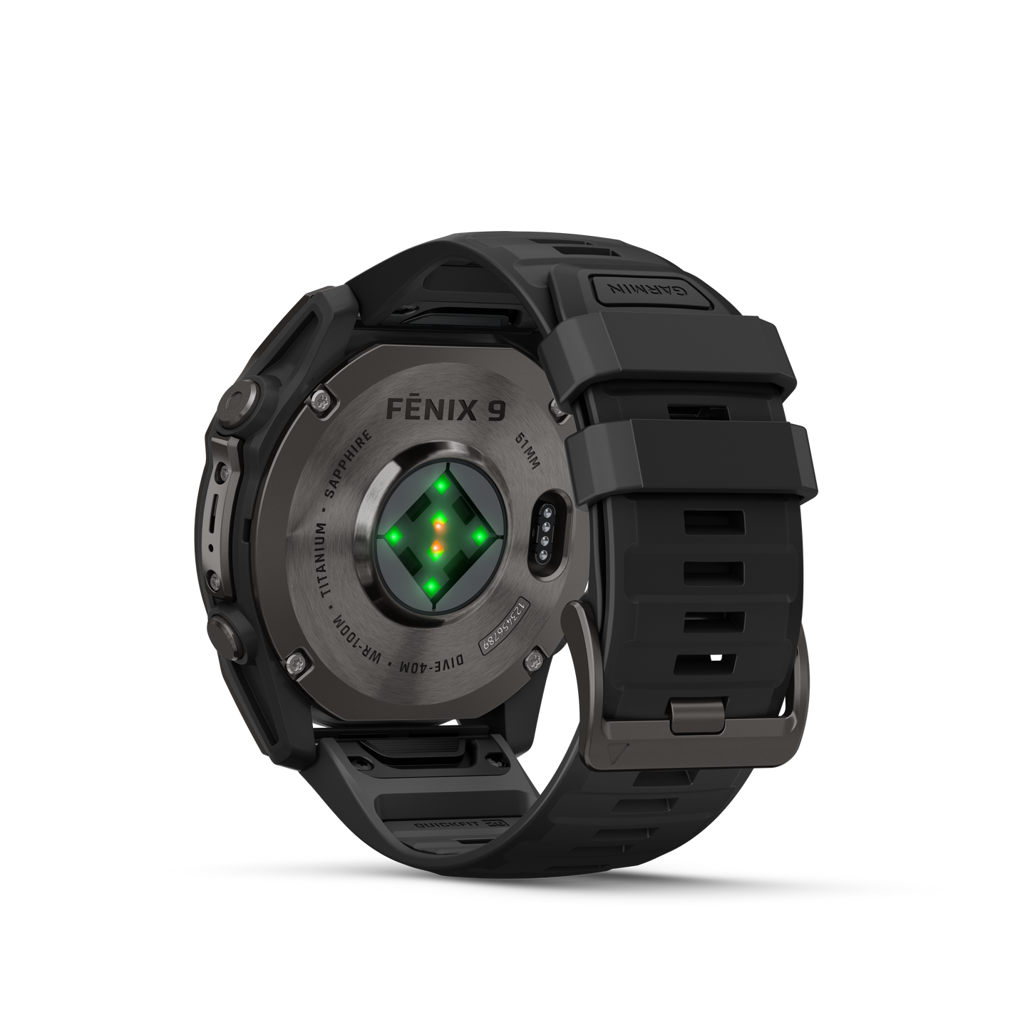 Garmin Fenix 9 AMOLED, (51mm), DLC Titanium w/ Black Silicone Band (010-04763-10)
