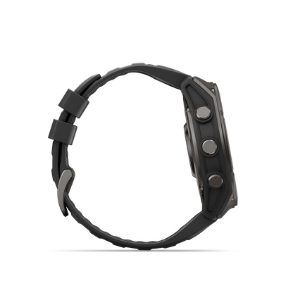 Garmin Fenix 9 AMOLED, (51mm), DLC Titanium w/ Black Silicone Band (010-04763-10)