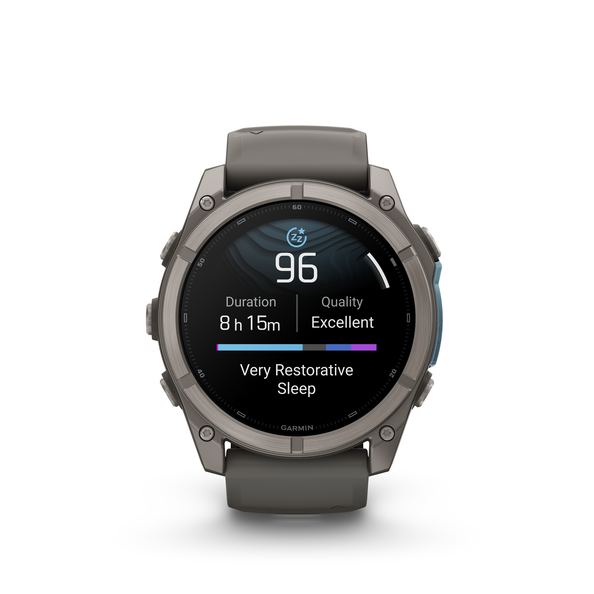 Garmin Fenix 9 AMOLED smartwatch with 51mm titanium case and gray silicone band