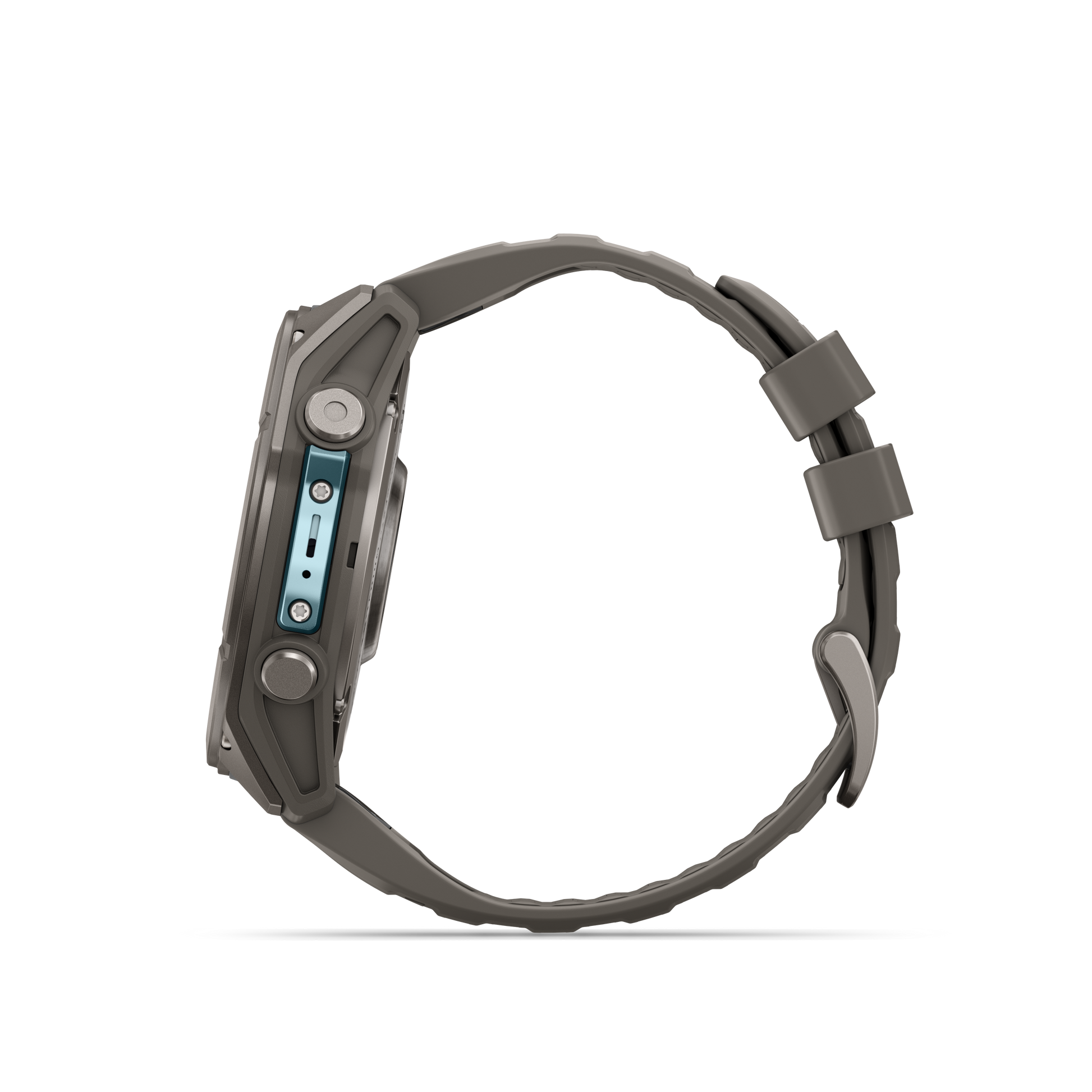 Garmin Fenix 9 AMOLED 51mm titanium smartwatch with gray silicone band