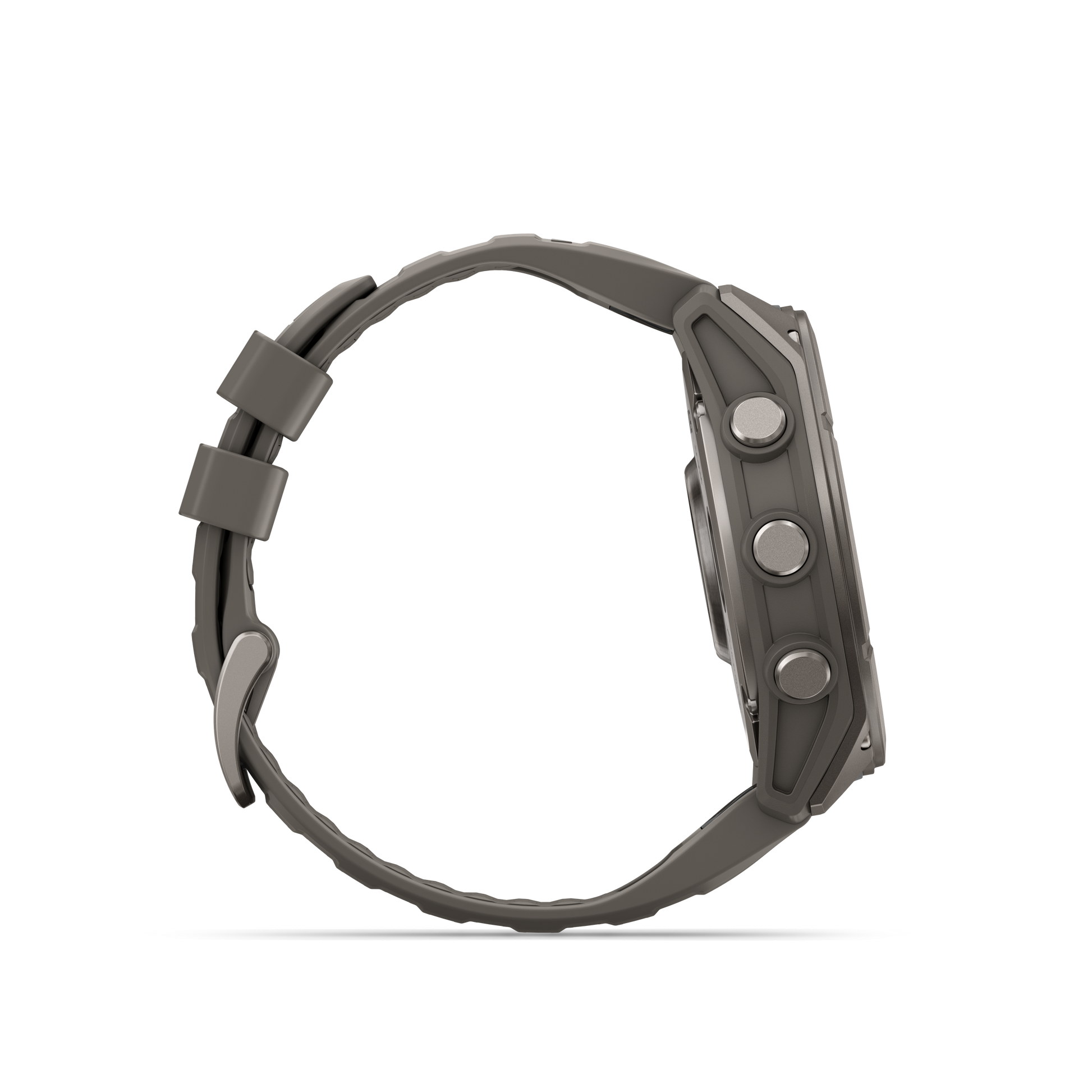 Garmin Fenix 9 AMOLED 51mm titanium smartwatch with gray silicone band