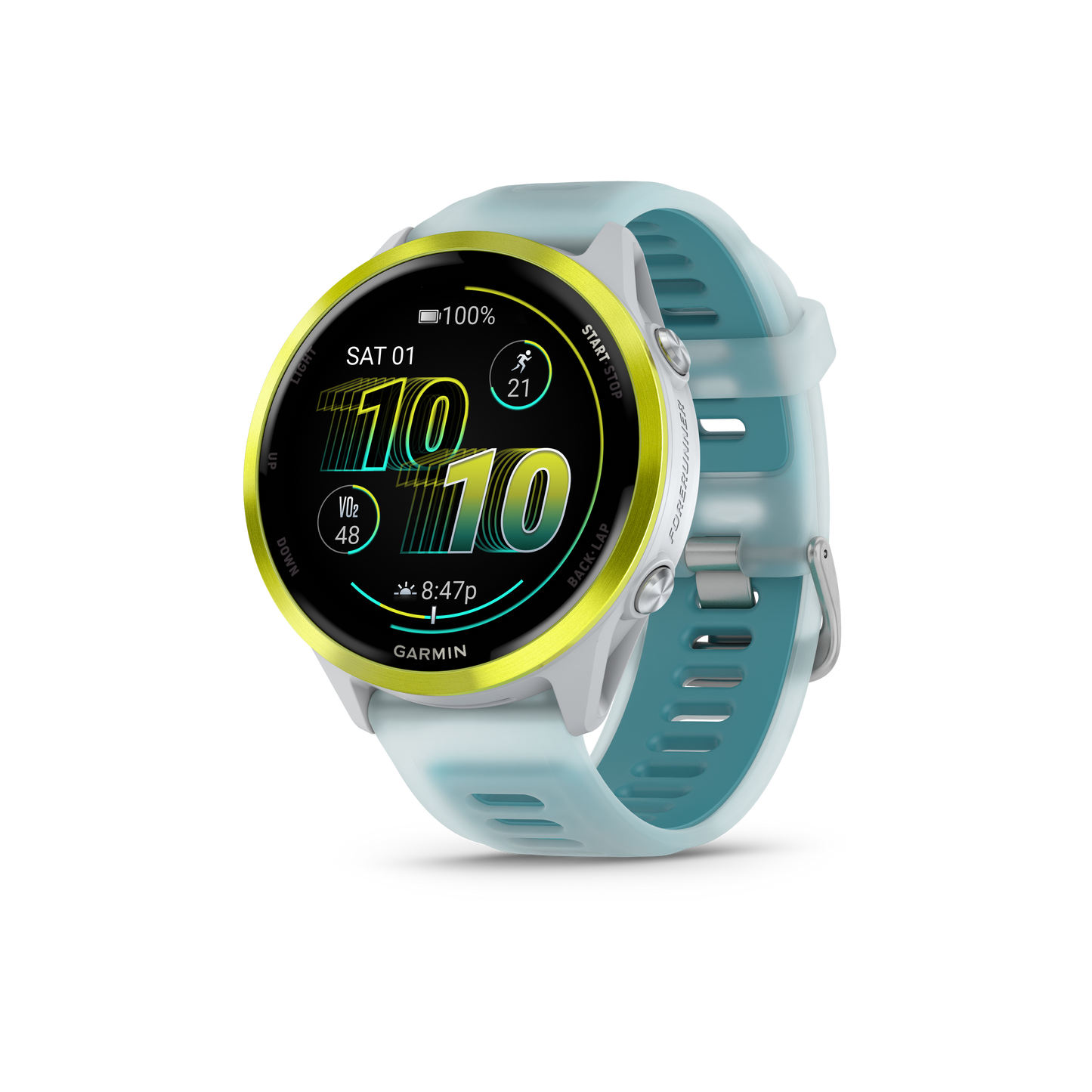 Garmin Forerunner 570, 47mm, Amp Yellow with Whitestone/Turquoise Band (010-02971-01)