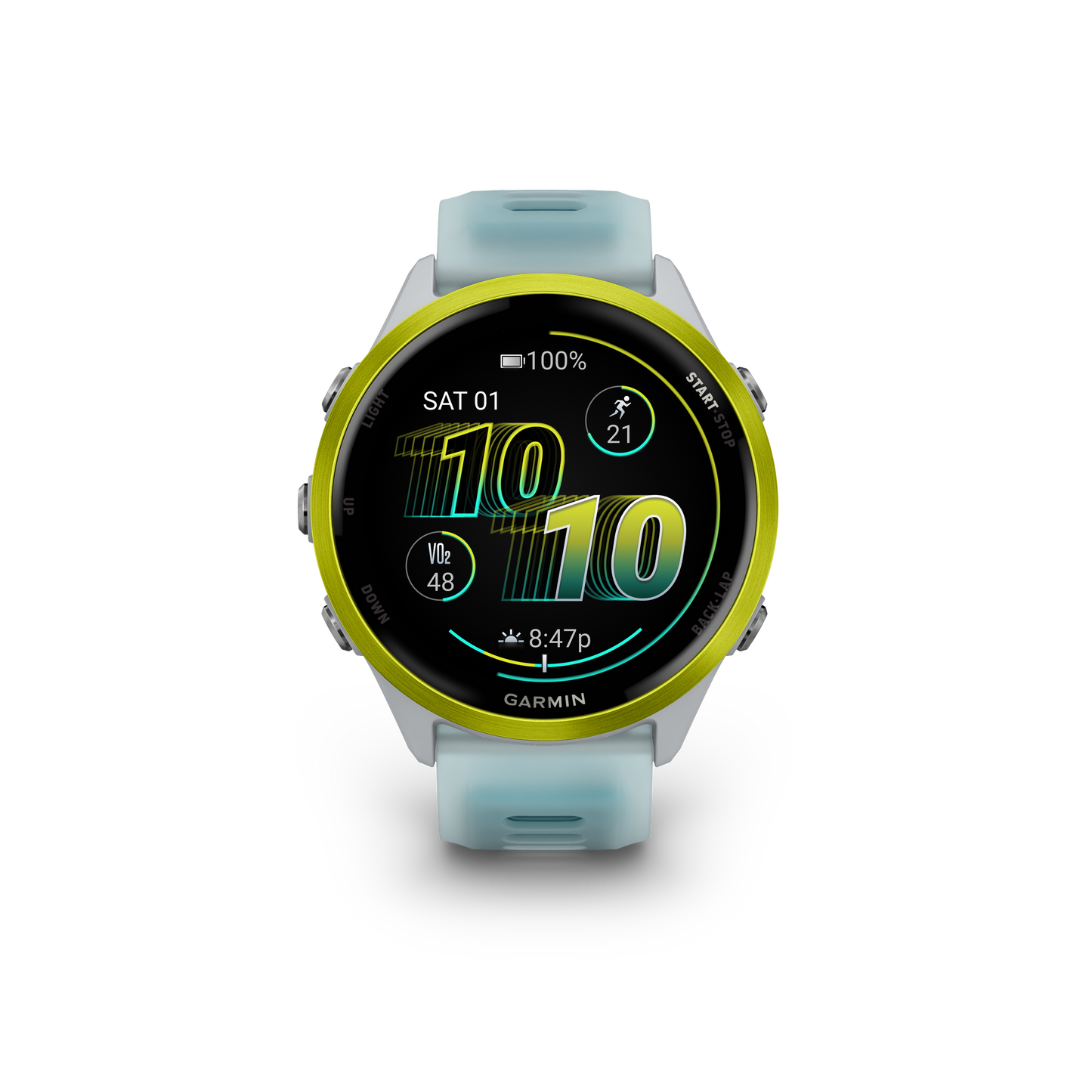 Garmin Forerunner 570, 47mm, Amp Yellow with Whitestone/Turquoise Band (010-02971-01)
