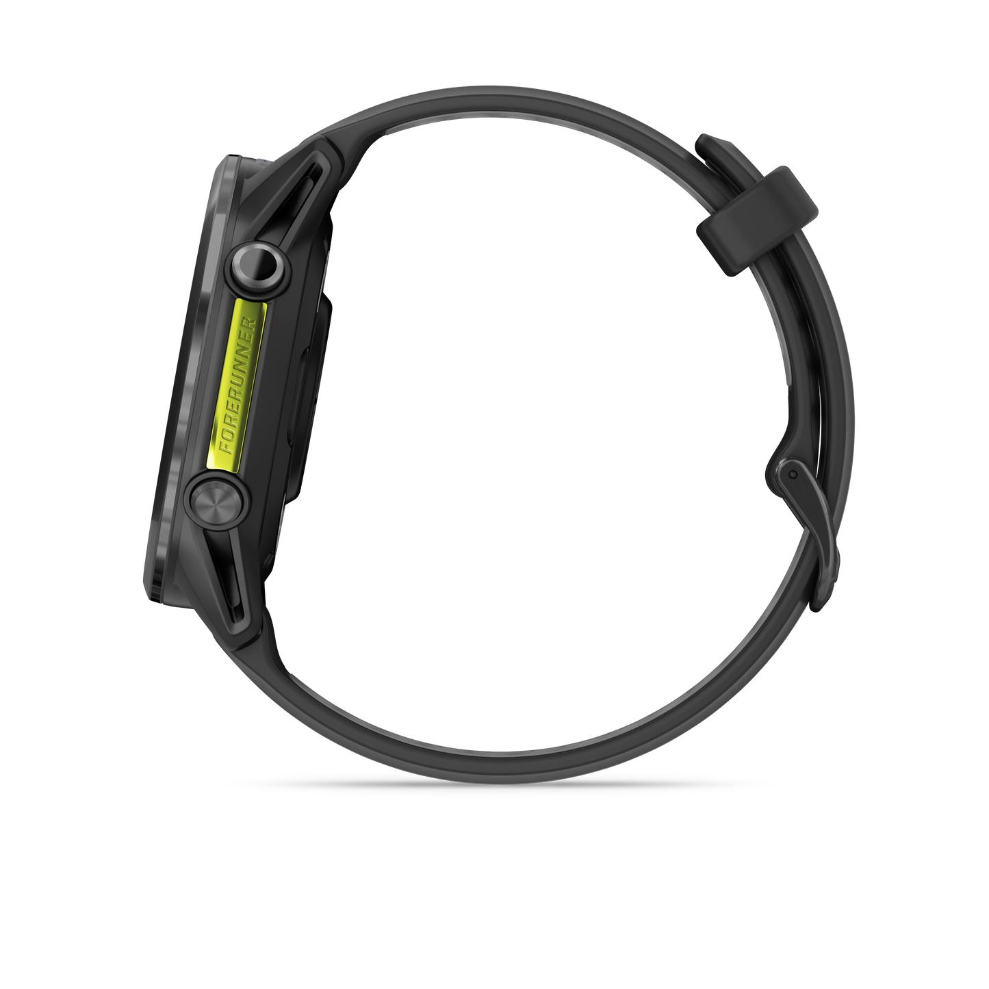 Garmin Forerunner 965, bisel de titanio DLC gris carbono con caja negra y correa de silicona amarilla Amp/negra (010-02809-02)