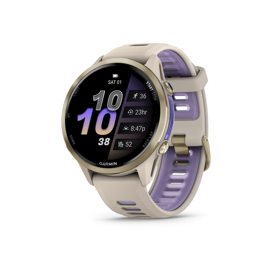 Garmin Forerunner 970, Soft Gold Titanium with French Gray/Indigo (010-02969-02) by Garmin