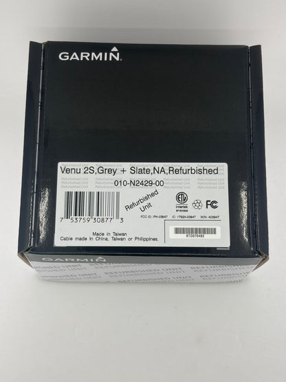 Reloj inteligente con GPS y bisel de pizarra y caja de grafito Garmin Venu 2s (reacondicionado certificado por Garmin)