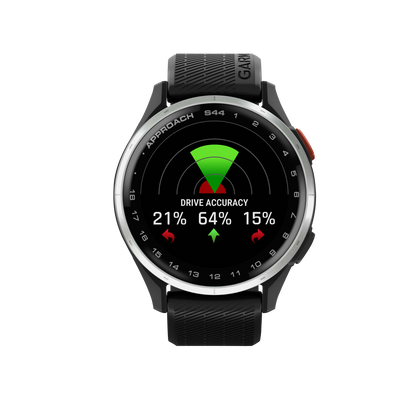 Garmin Approach S44, Silver Bezel/Black Band, Golf GPS Smartwatch & Rangefinder (010-03009-00)