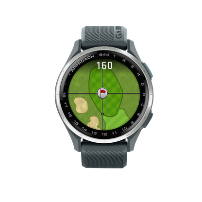 Garmin Approach S44, Silver Bezel/Twilight Band, Golf GPS Smartwatch & Rangefinder (010-03009-01)