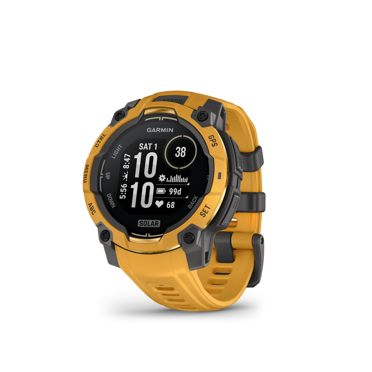 Garmin Instinct 3, (45mm), Solar, Sunburst with Sunburst/Gray Band (010-02934-02)