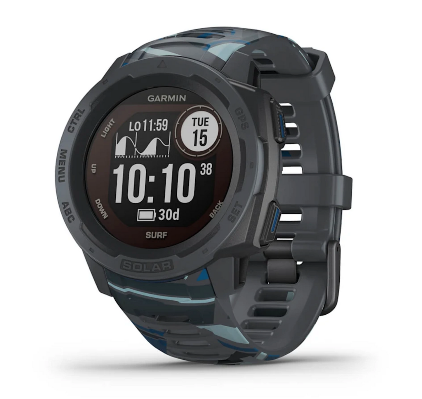 Garmin Instinct Solar Surf, Pipeline, Rugged GPS Smartwatch (Garmin Certified Refurbished)