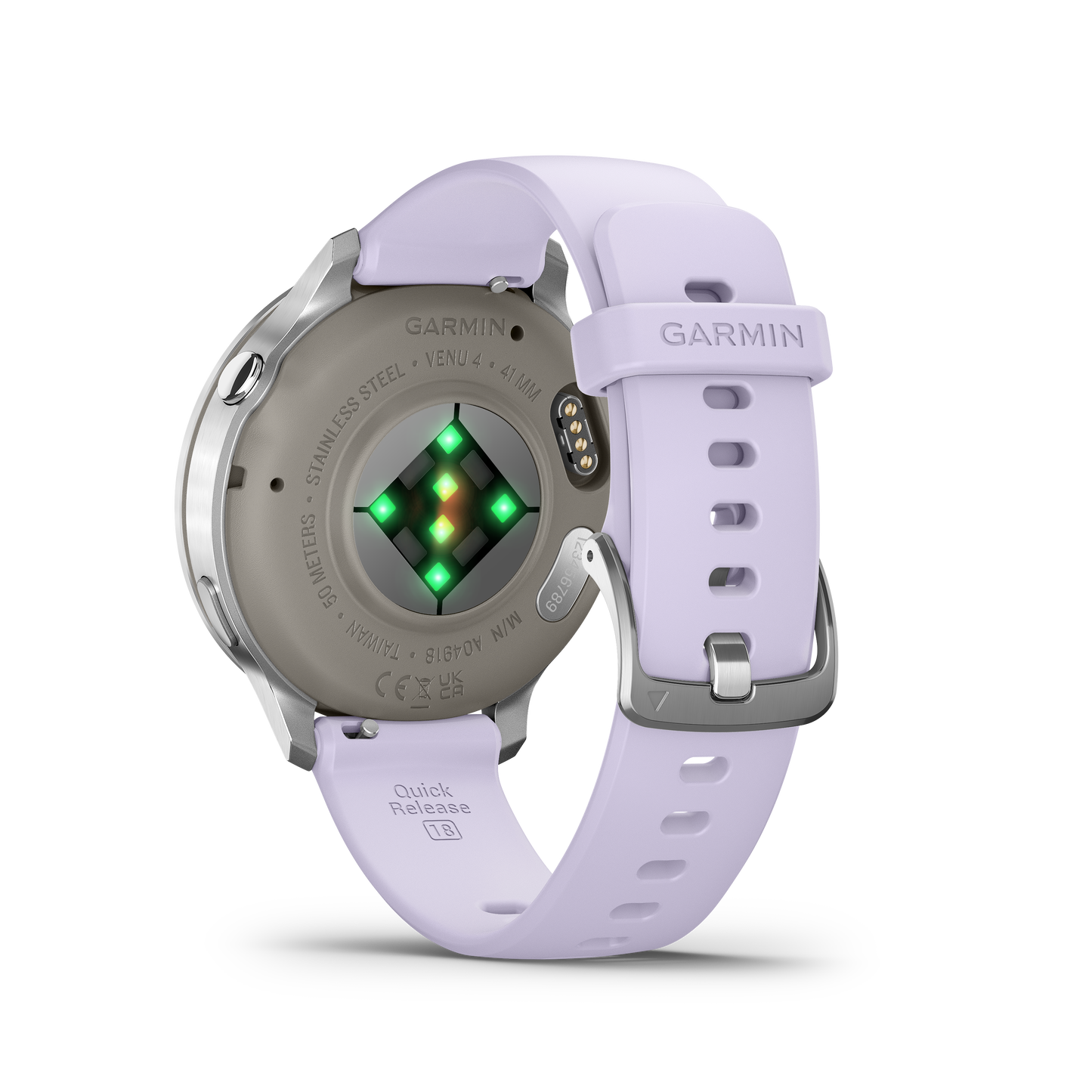Garmin Venu 4, 41mm, Silver with Periwinkle Silicone Band (010-03013-01) by Garmin