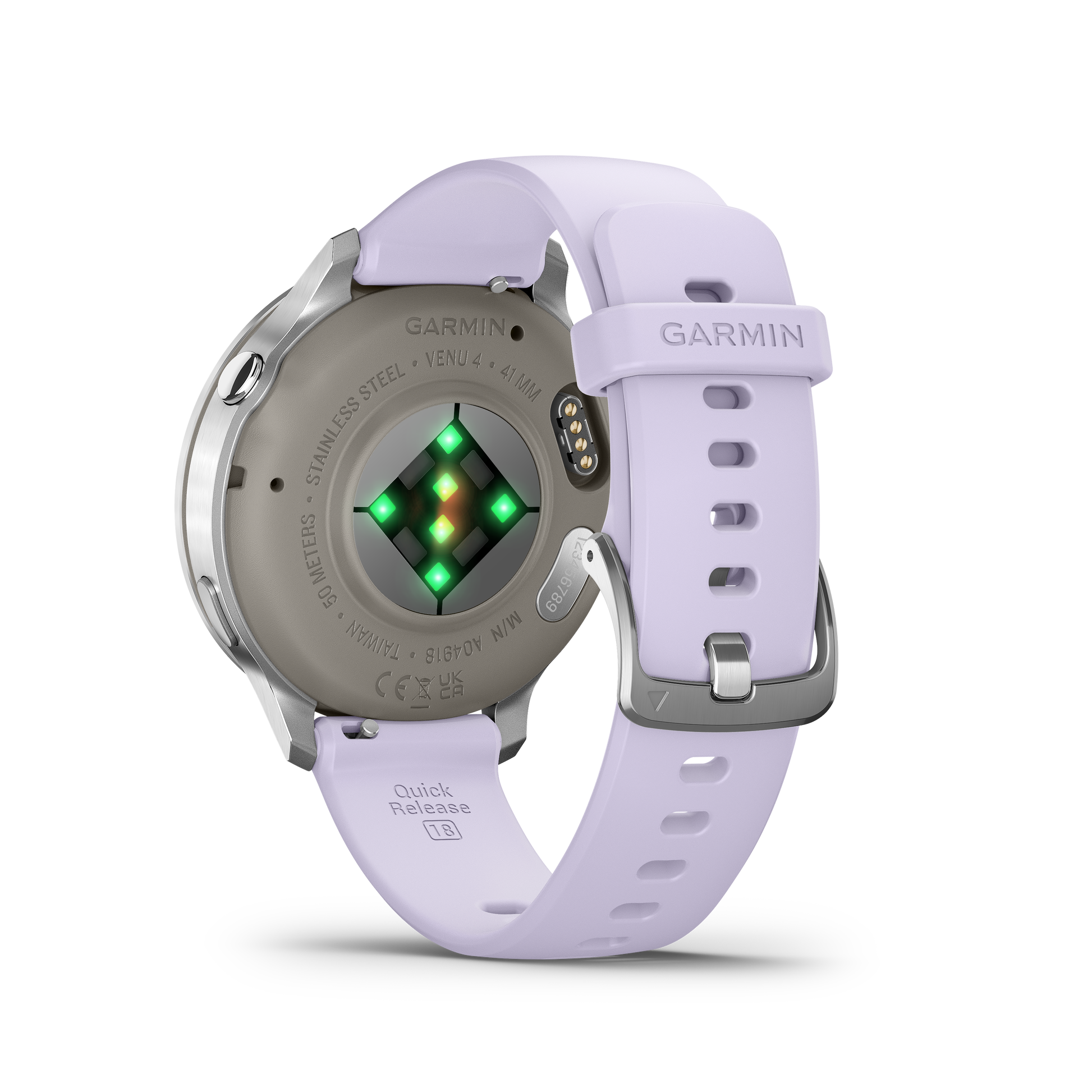 Garmin Venu 4, 41mm, Silver with Periwinkle Silicone Band (010-03013-01) by Garmin