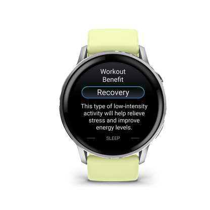 Garmin Venu 4, 45mm, Silver with Citron Silicone band (010-03014-02) by Garmin