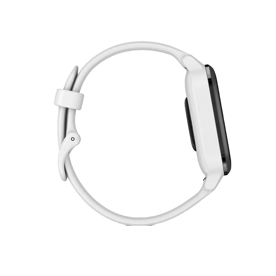 Garmin Venu Sq Music, GPS Slate Aluminum Bezel with White Case and Silicone Band (010-02426-04)