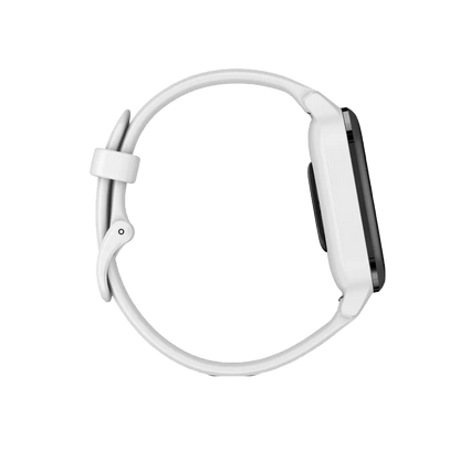 Garmin Venu Sq Music, GPS Slate Aluminum Bezel with White Case and Silicone Band (010-02426-04)