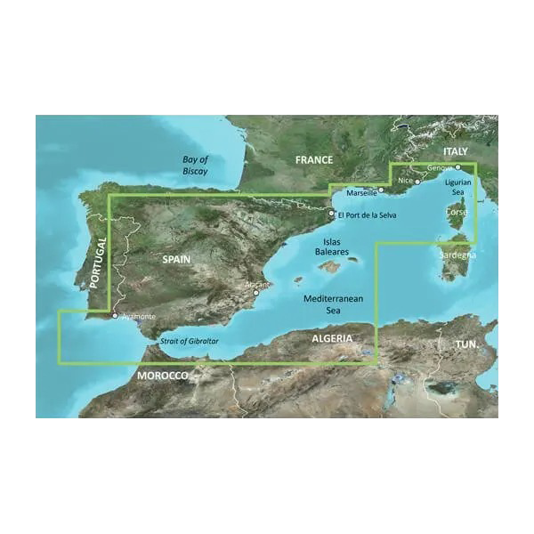Garmin Spain, Mediterranean Coast Charts BlueChart g3 Vision | VEU010R | microSD/SD by Garmin
