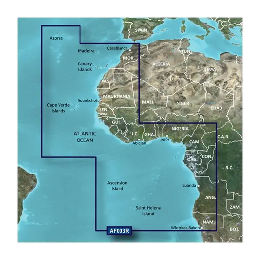 Garmin Africa, Western Coastal Charts BlueChart g3 Vision | VAF003R | microSD/SD (010-C0749-00) by Garmin