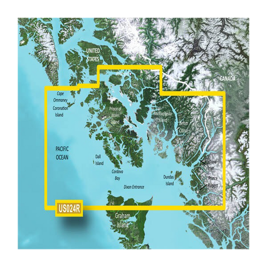Garmin U.S., Alaska, Wrangell to Dixon Entrance Coastal Charts BlueChart g3 Vision | VUS024R | microSD/SD by Garmin
