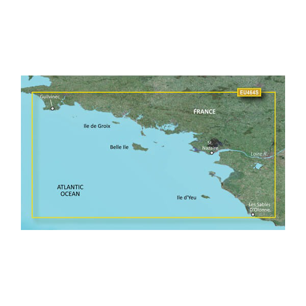 Garmin France, Penmarch to Les Sables d'Olonne Charts BlueChart g3 Vision | VEU464S | microSD/SD by Garmin