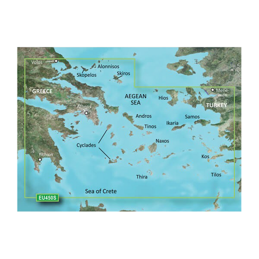 Garmin Greece, Athens and Cyclades Charts BlueChart g3 Vision | VEU450S | microSD/SD by Garmin
