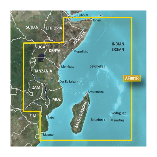 Garmin Africa, Eastern Coastal and Inland Charts BlueChart g3 Vision | VAF001R | microSD/SD (010-C0747-00) by Garmin