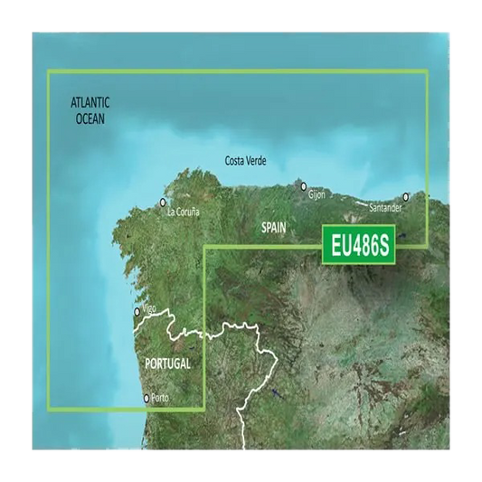 Garmin Spain, Galica and Asturias Charts BlueChart g3 Vision | VEU486S | microSD/SD by Garmin