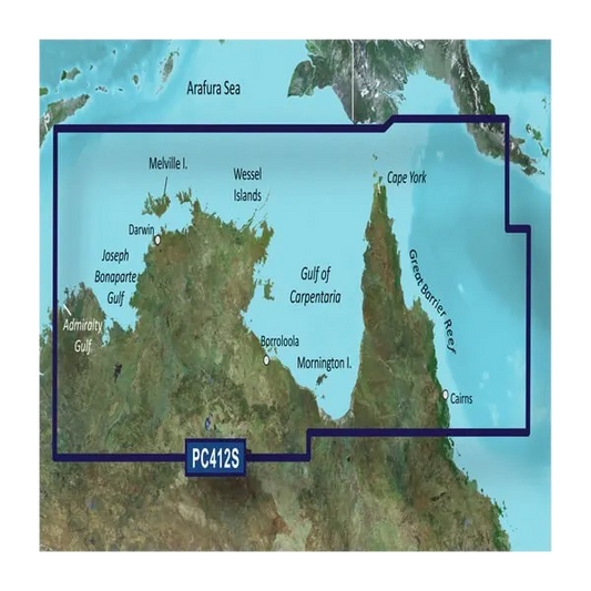 Garmin Australia, Admiralty Gulf WA to Cairns Coastal Charts BlueChart g3 Vision | VPC412S | microSD/SD (010-C0870-00) by Garmin