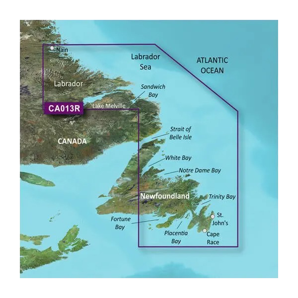 Garmin Canada, Labrador Coastal Charts BlueChart g3 Vision | VCA013R | microSD/SD (010-C0698-00) by Garmin