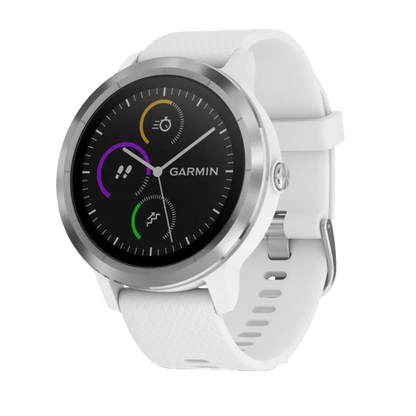 Garmin Vivoactive 3, White with Stainless Steel (Garmin Certified Refurbished)