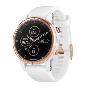 Garmin Fenix 5S Plus Sapphire Rose Goldtone w/ Carrara White Band (010-01987-06) by Garmin