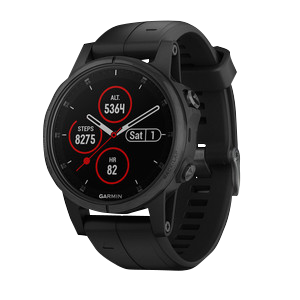 Garmin Fenix 5S Plus Sapphire Black w/ Black Band (010-01987-02)