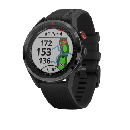 Garmin Approach S62 con bisel de cerámica negro y correa de silicona negra (reacondicionado certificado por Garmin)