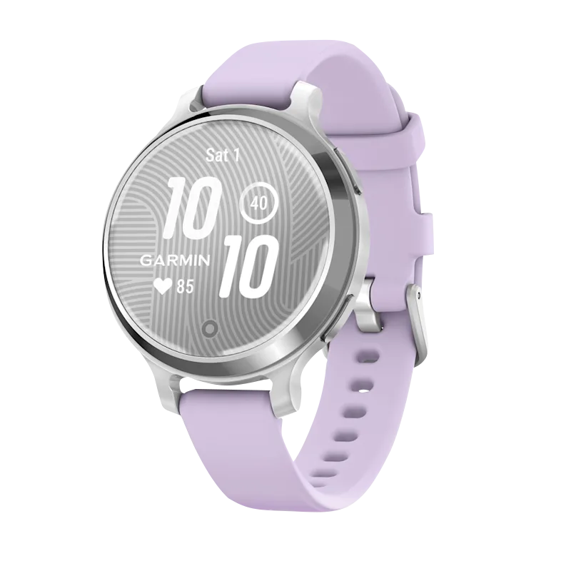 Garmin Lily 2 Active, Silver with Purple Jasmine Silicone Band (010-02891-01)