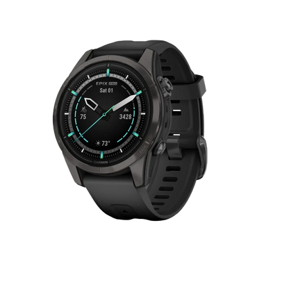 Garmin Epix Pro (Gen 2), edición zafiro de 42 mm, titanio DLC gris carbono con correa negra (010-02802-14)