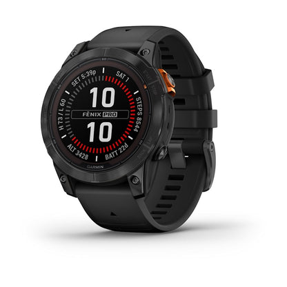 Garmin fēnix 7 Pro Solar Edition smartwatch in slate gray with black band