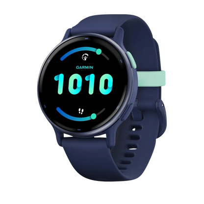 Garmin Vivoactive 5, Metallic Navy Aluminum Bezel with Navy Case and Silicone Band (010-02862-12)