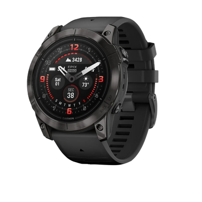 Garmin Epix Pro (Gen 2), edición zafiro de 51 mm, titanio DLC gris carbono con correa negra (010-02804-00)