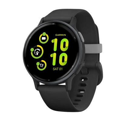 Garmin Vivoactive 5, Slate Aluminum Bezel with Black Case and Silicone Band (010-02862-10)