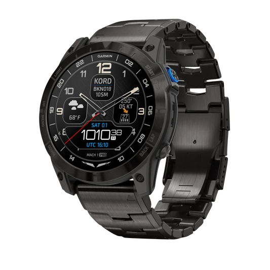 Garmin D2 Mach 1 Pro, 51 mm Aviator Smartwatch with Vented Titanium Bracelet (010-02804-80) by Garmin