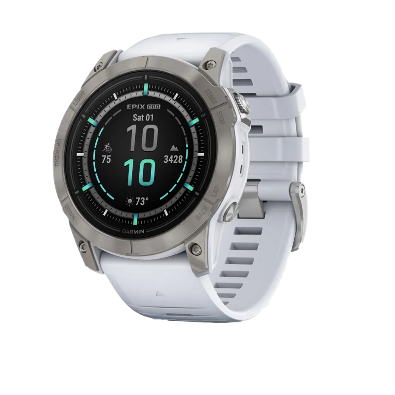 Garmin Epix Pro (Gen 2), edición zafiro de 51 mm, titanio con correa de piedra blanca (010-02804-10)